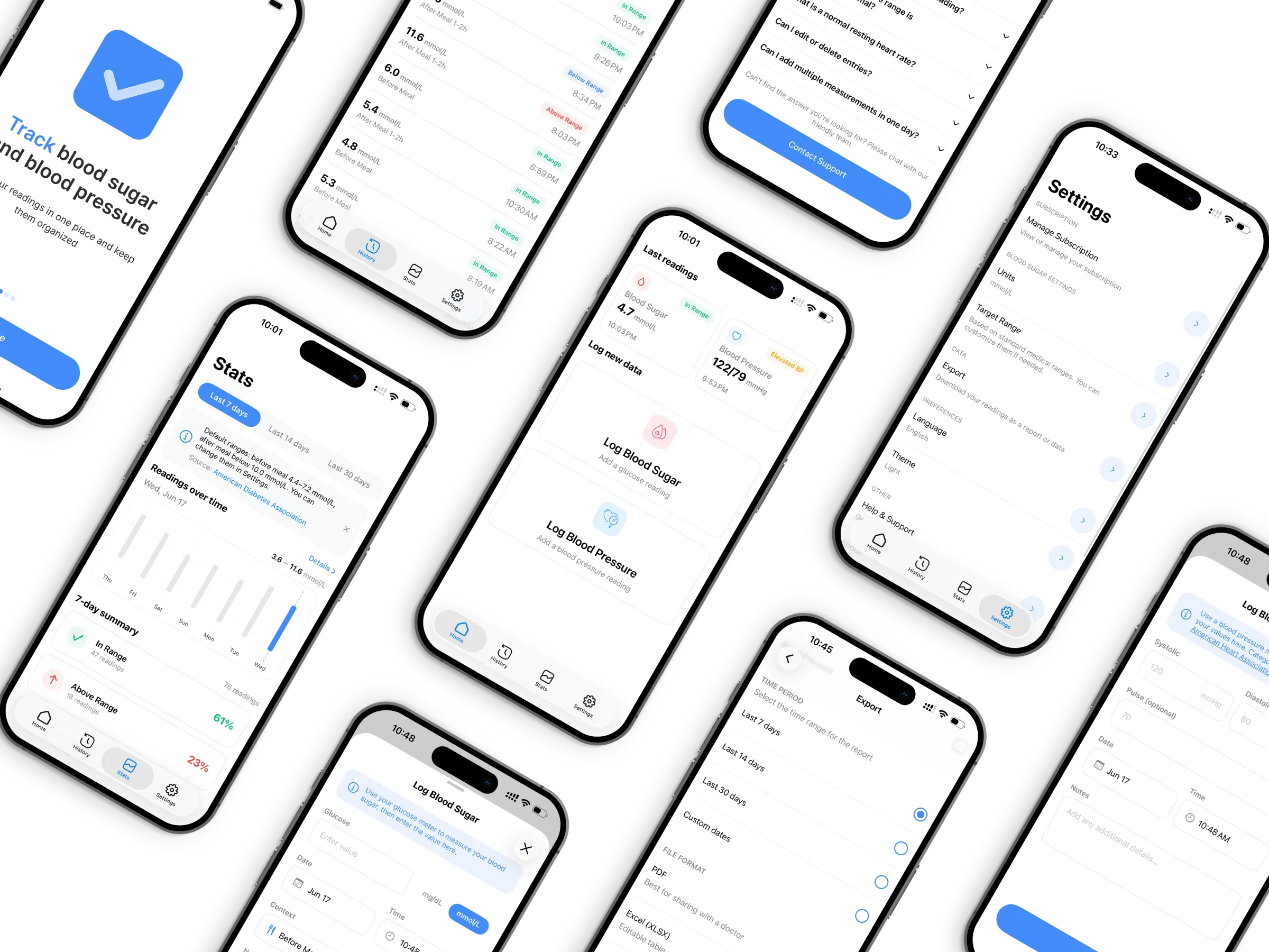 BioMon — App Store screenshots and device mockup