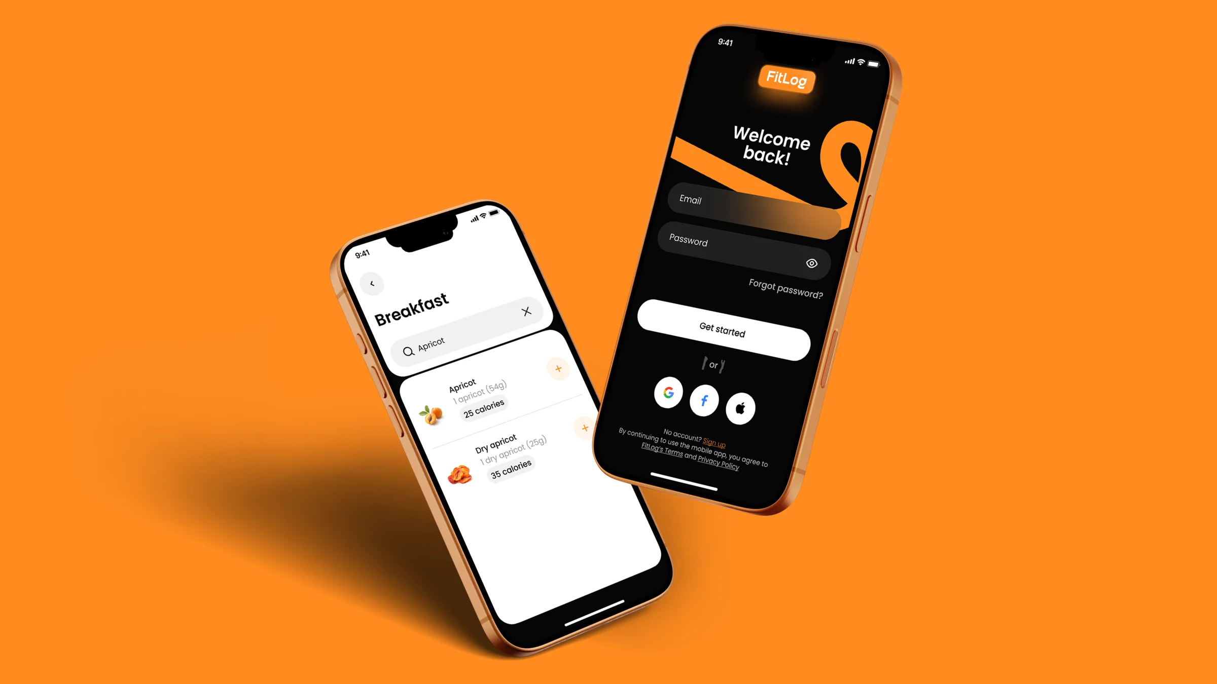 FitLog — key high-fidelity screens