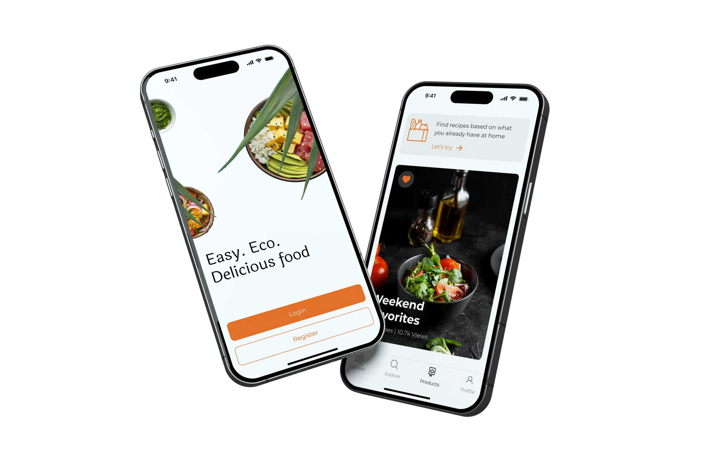 ZeroWaste — AI recipe app screens
