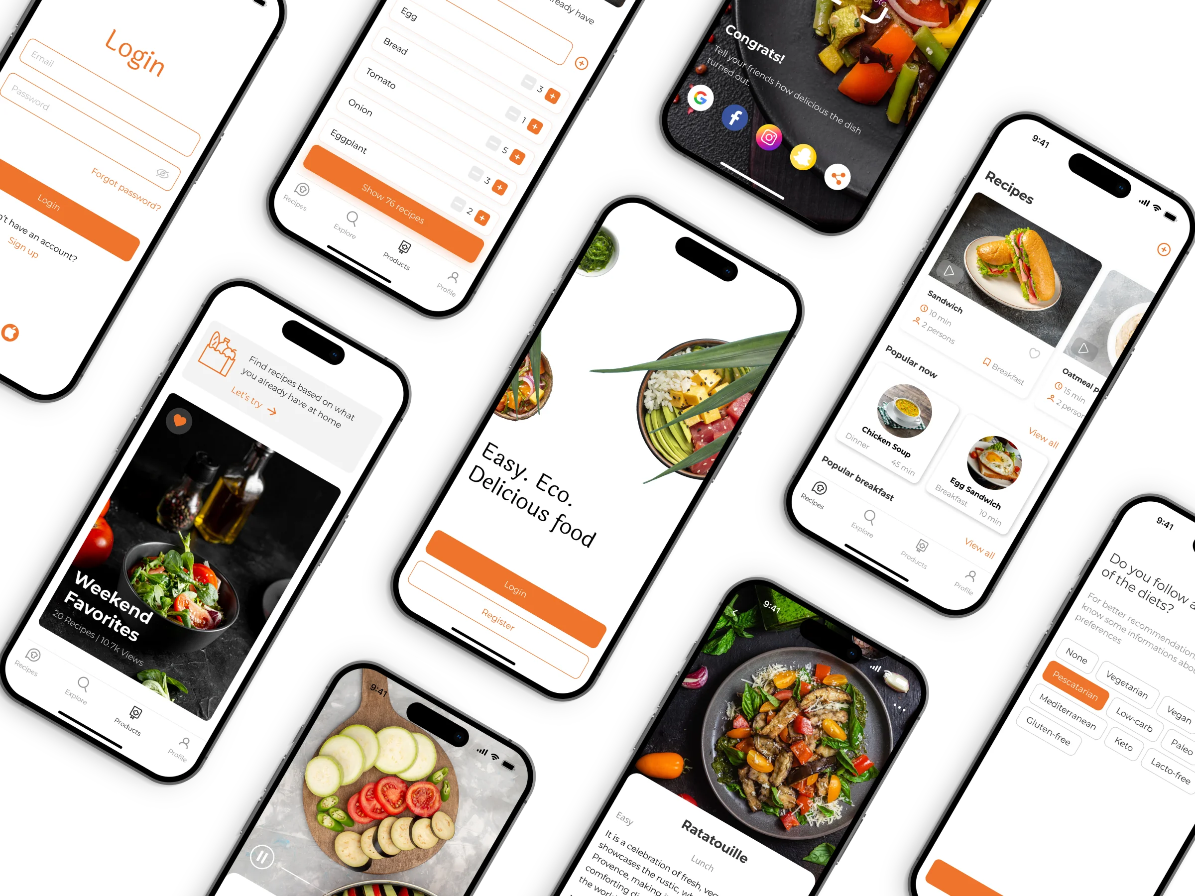 ZeroWaste — final solution, key screens